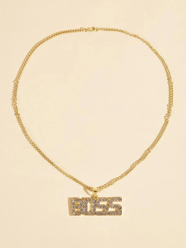 BOSS Letter Pendant Necklace