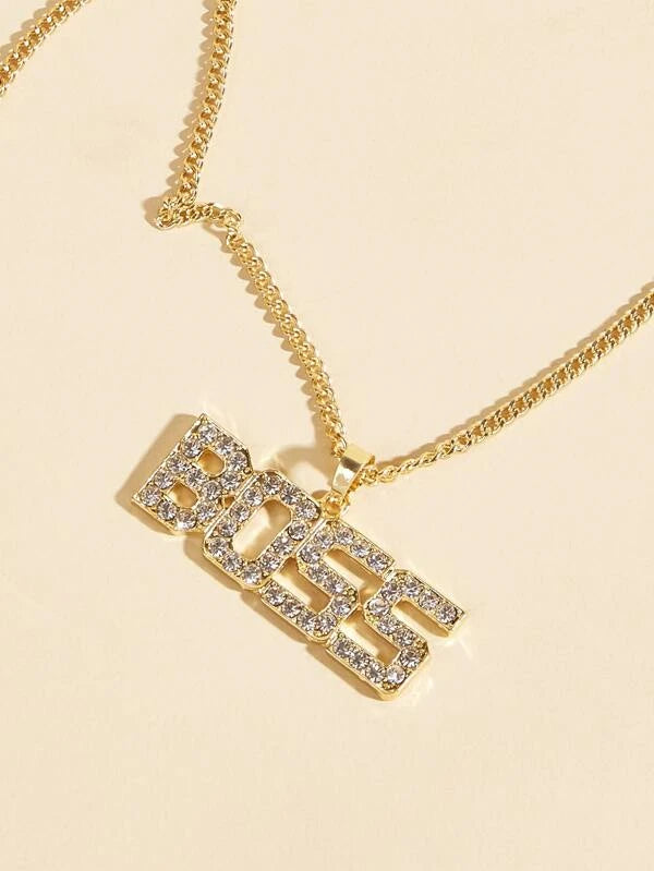 BOSS Letter Pendant Necklace